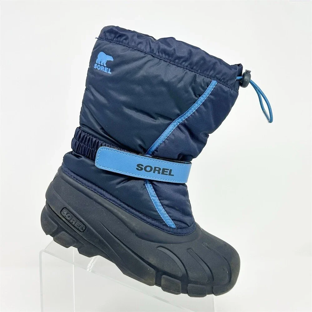 SOREL Youth Flurry Winter Snow Boots Kids Blue Waterproof Insulated Size 5